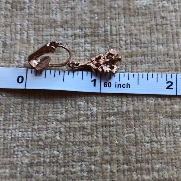 Gold Tone Clip On Christmas Tree Earrings - Picture 3 of 9